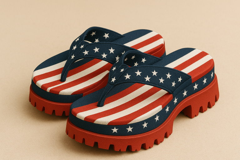 Flipflops USA mit dicker Profilsohle